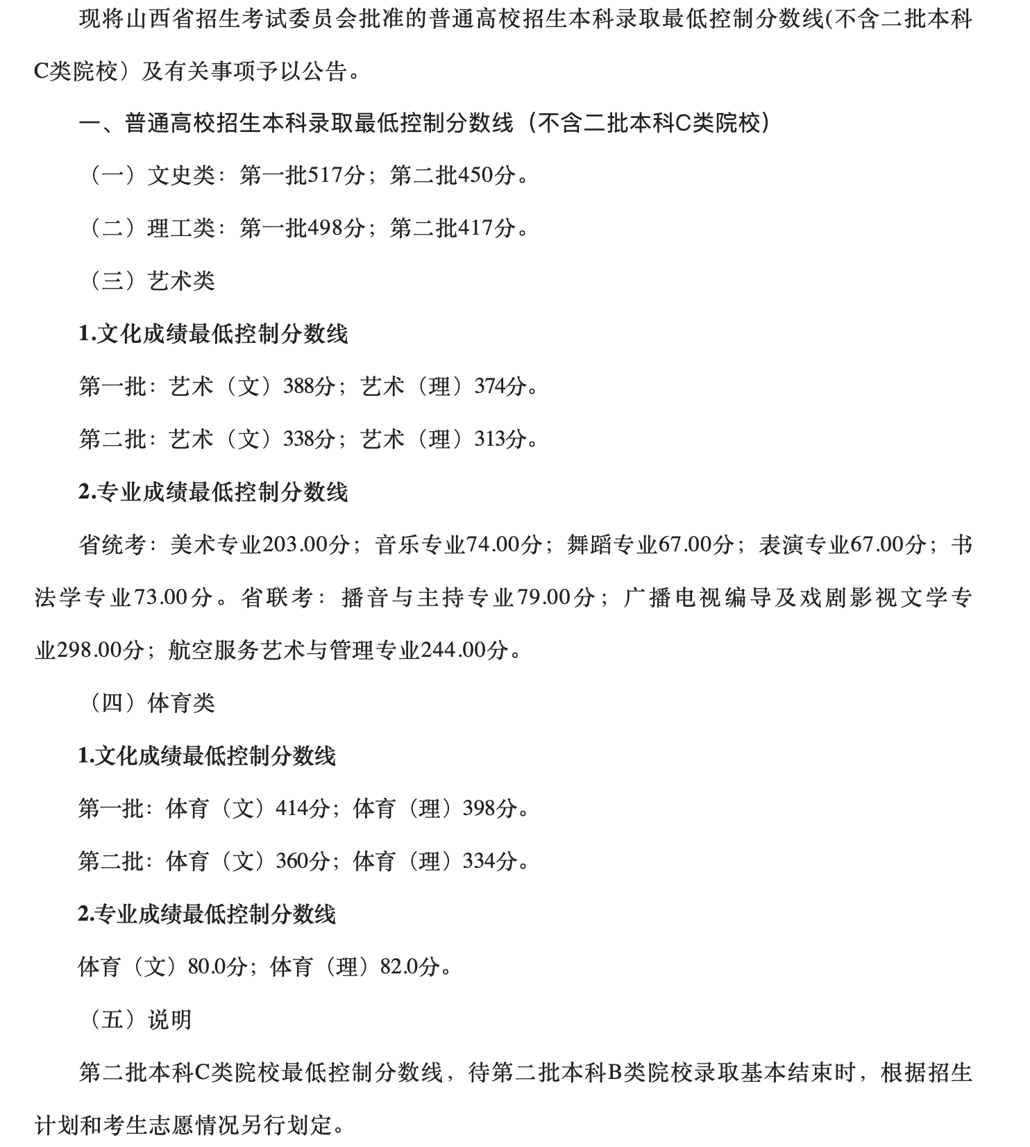 2022山西高考分数线发布：文史一本517分、理工一本498分