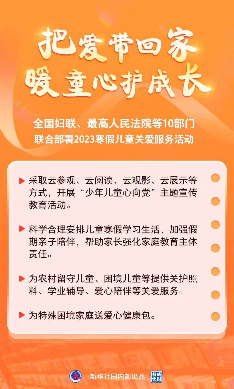 10部门联合部署2023寒假儿童关爱服务活动