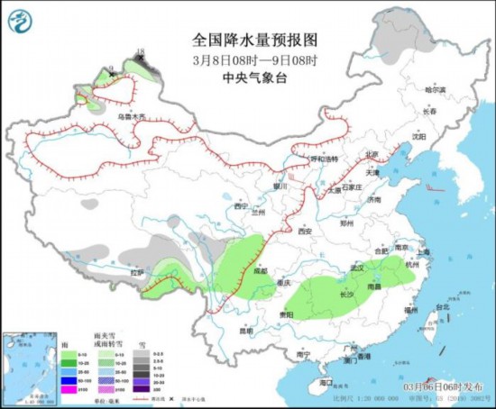 未来三天西南地区多阴雨 北方地区多弱冷空气活动