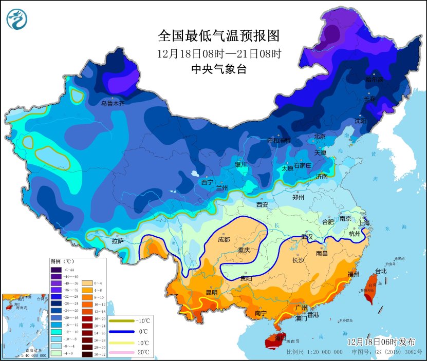 我国大部地区气温将持续偏低 南方有雨雪天气